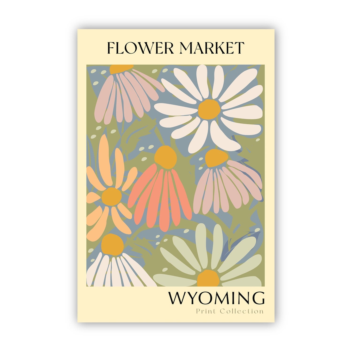 Wyoming State flower print, USA states poster, Wyoming flower market poster, Botanical poster, Nature poster artwork, Boho floral wall art