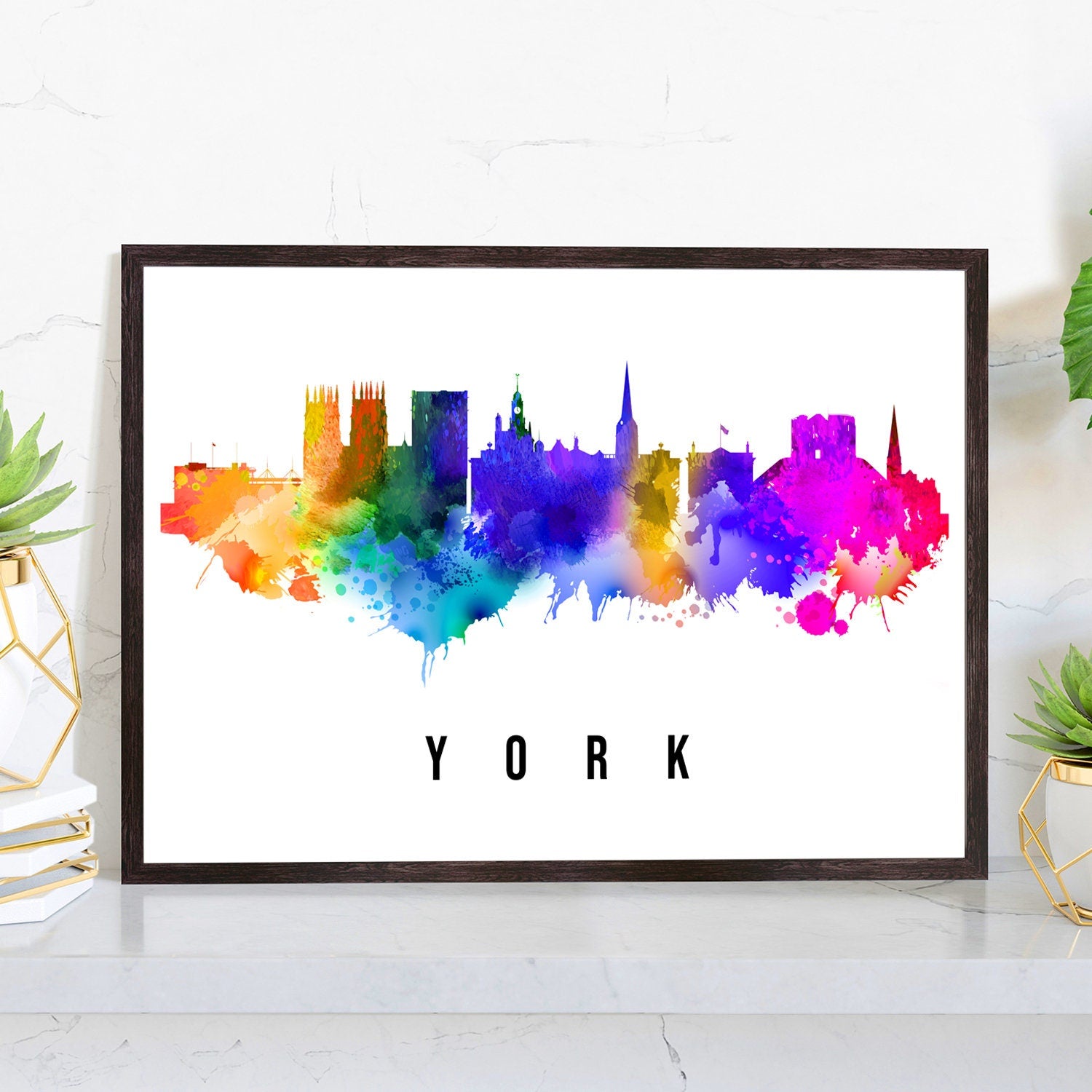 York England Poster, Skyline poster cityscape poster, Landmark City Illustration poster, Home wall decoration, Office wall art