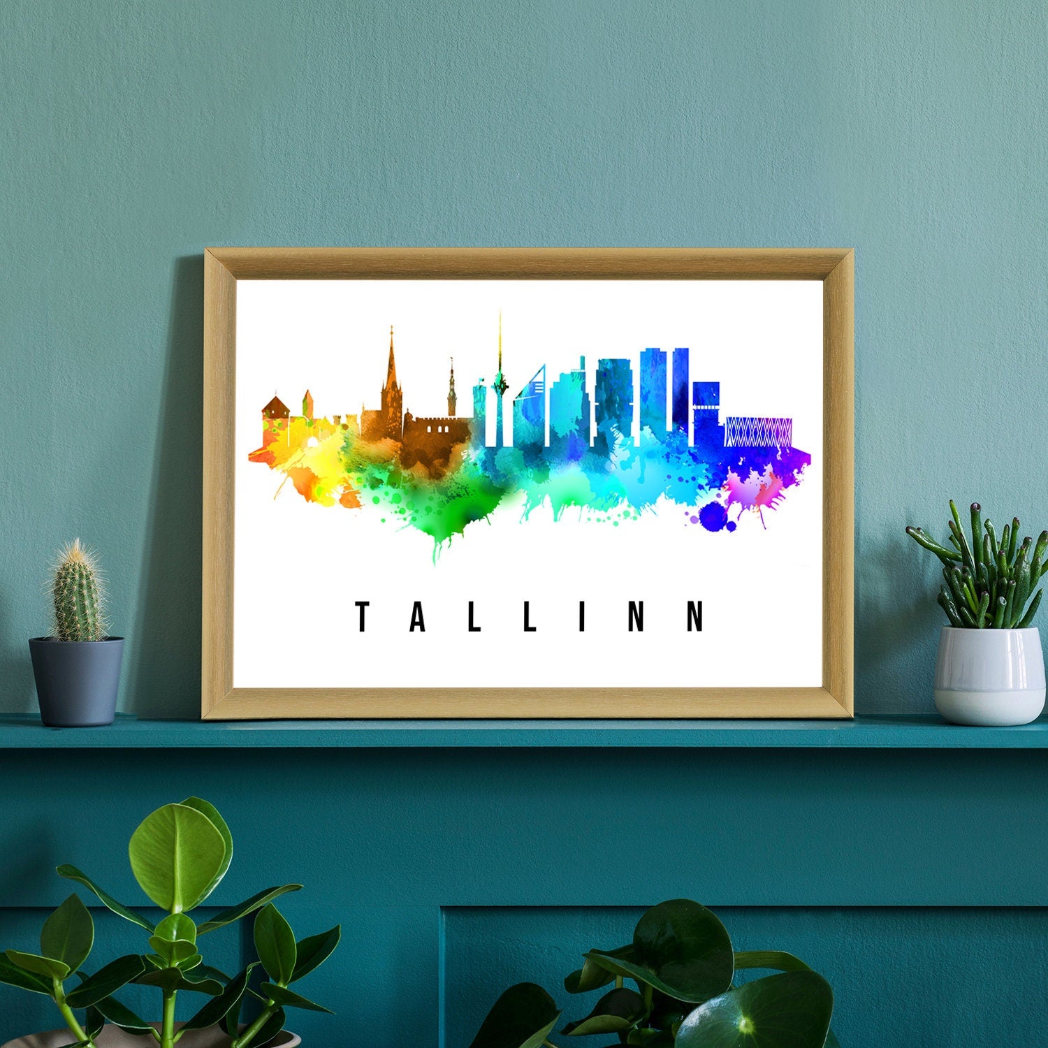 Estonia Tallinn Poster, Skyline poster cityscape poster, Landmark City Illustration poster, Home wall decoration, Office wall art