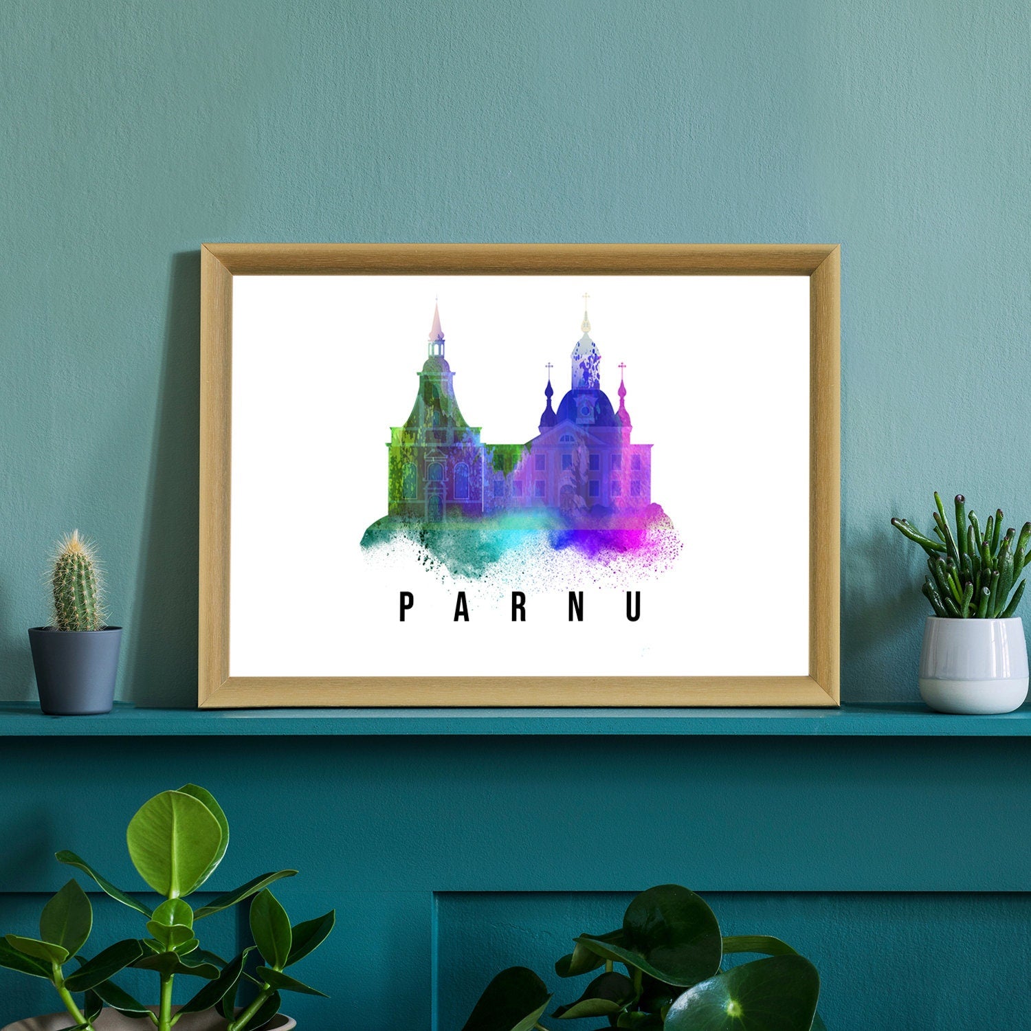 Estonia Parnu Poster, Skyline poster cityscape poster, Landmark City Illustration poster, Home wall decoration, Office wall art