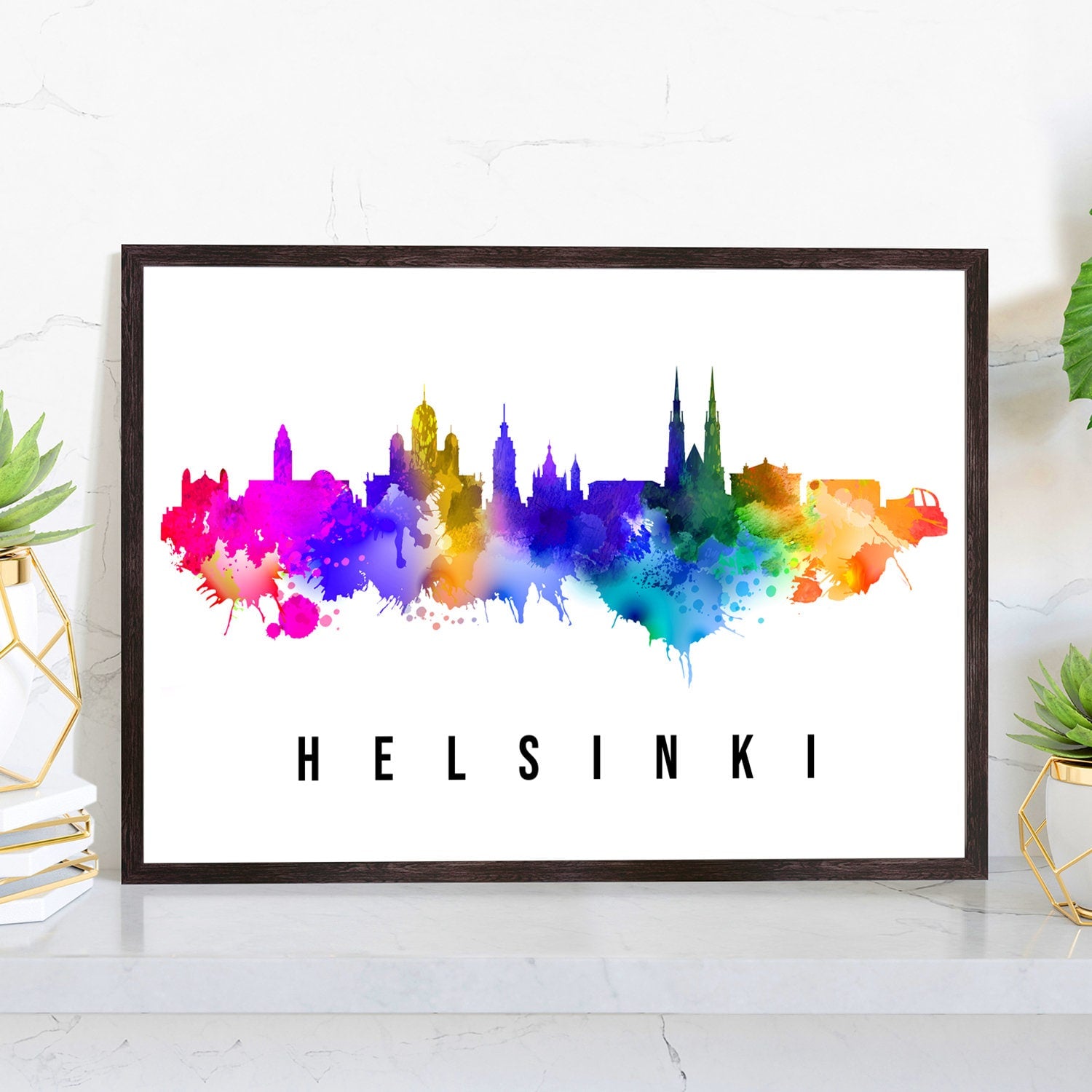 Helsinki Finland Poster, Helsinki Skyline poster cityscape poster, Landmark City Illustration poster, Home wall decoration, Office wall art